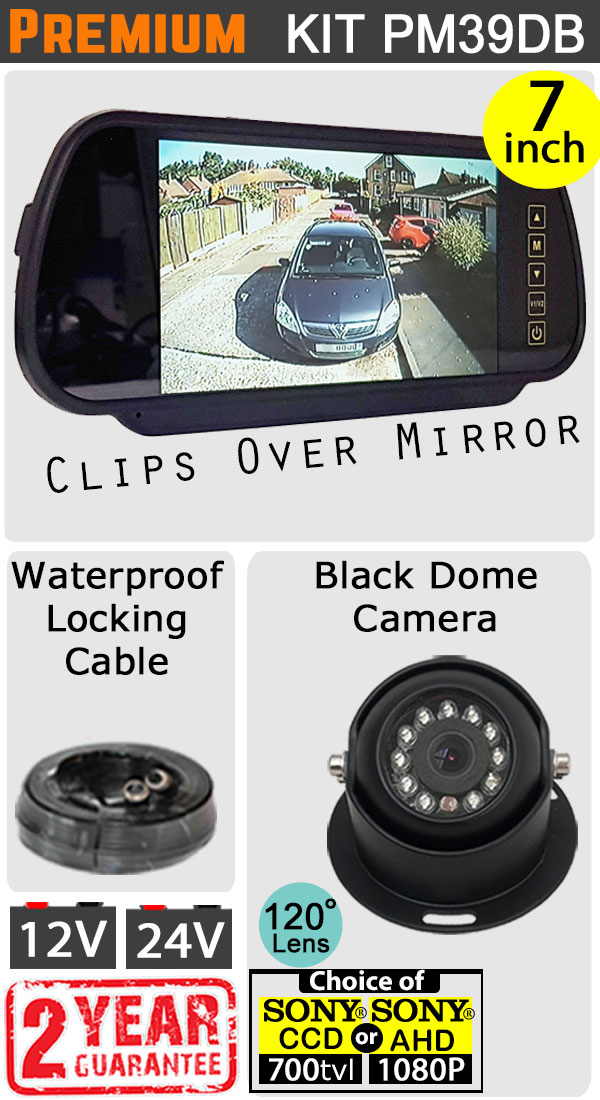 EW3061 Easy-Fit Hi-Res Mirror with White Motorhome Reversing Camera CCD Camera 