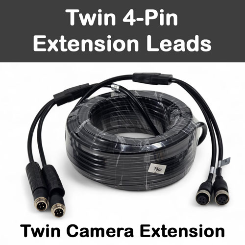 Twin Channel 4 Pin Cables for reversing and rear view cameras Twin Channel 4 Pin Cables for reversing and rear view cameras