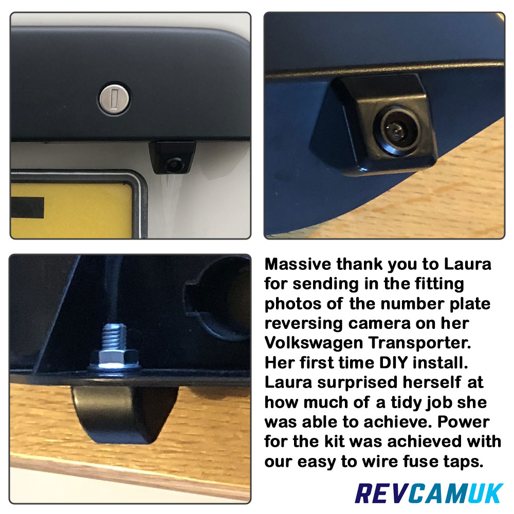 Fitting Images of the number plate bolt reverse camera