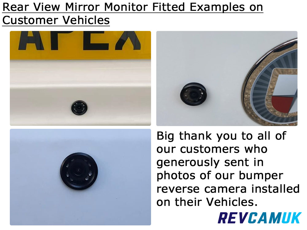 Bumper Reversing Camera Fitted Images sent in by customers (many thanks to all sent in)
