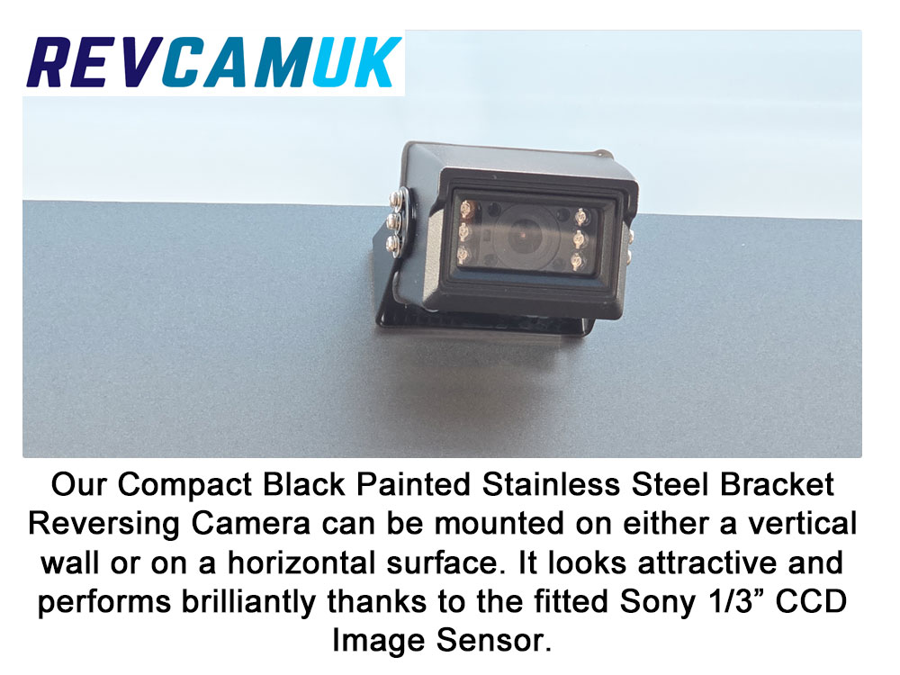 Fitted Image of the Compact Black Bracket Reversing Camera