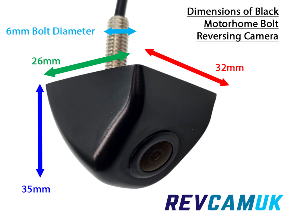 Dimensions Image of our Black Bolt Motorhome Reversing Camera