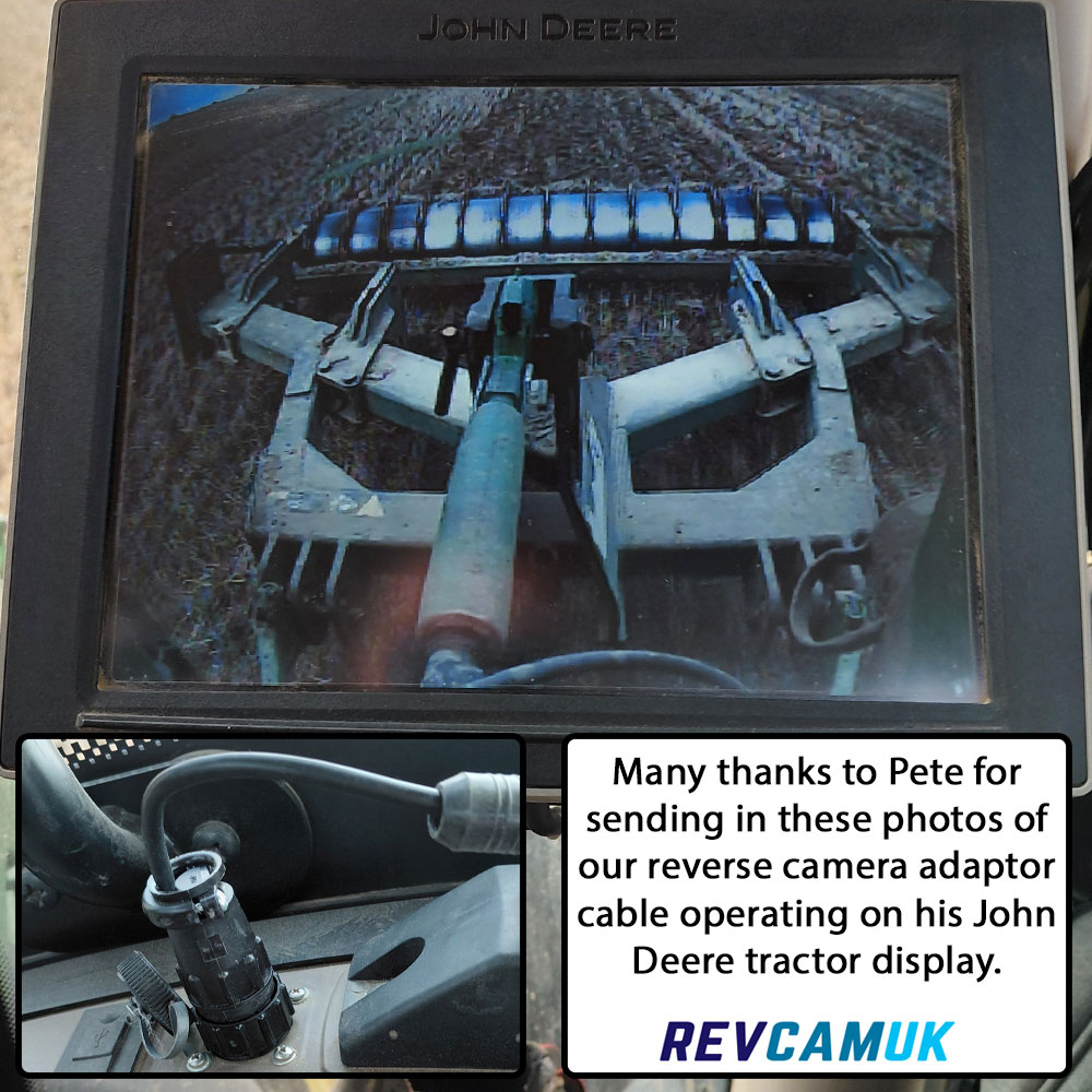 John Deere Reversing Camera Adaptor Cable for OEM screen