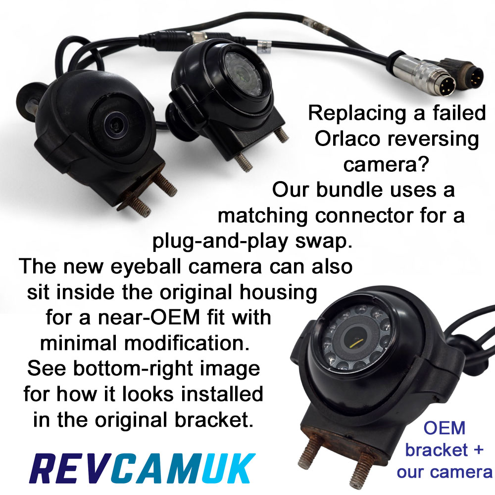 Info on replacing Orlaco Reverse Side View Eyeball Camera