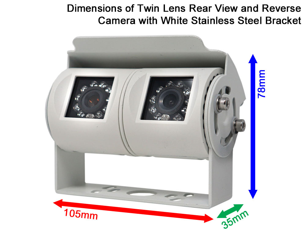 Dual Lens Motorhome Rear View and Reversing Camera Dimensions Image