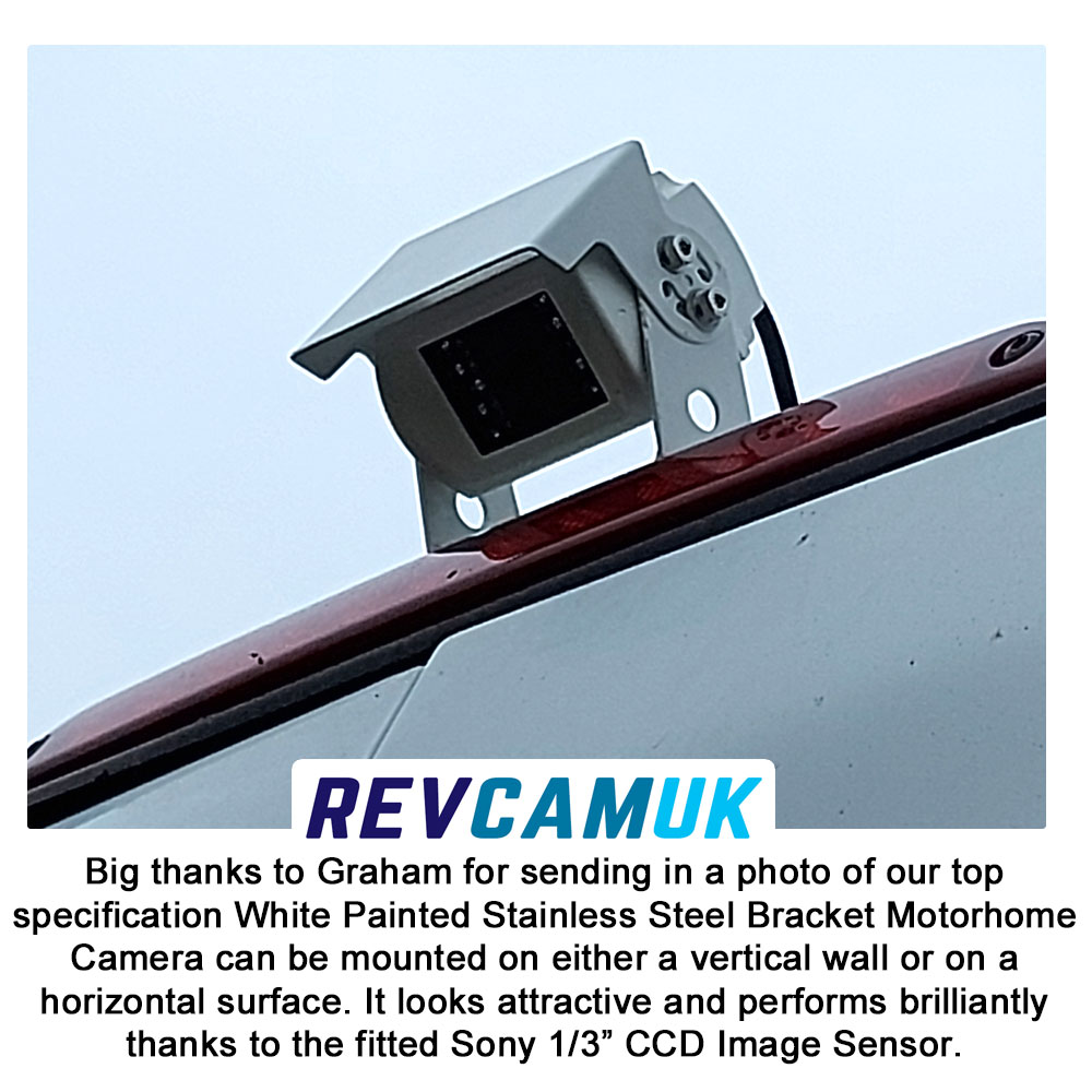 Customer Image of White Motorhome Rear View Camera Fitted