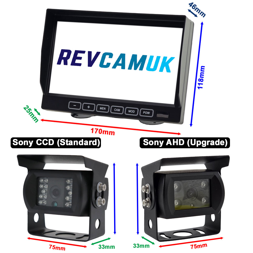 Dimensions Images of Reversing Camera Kit Montior + Camera