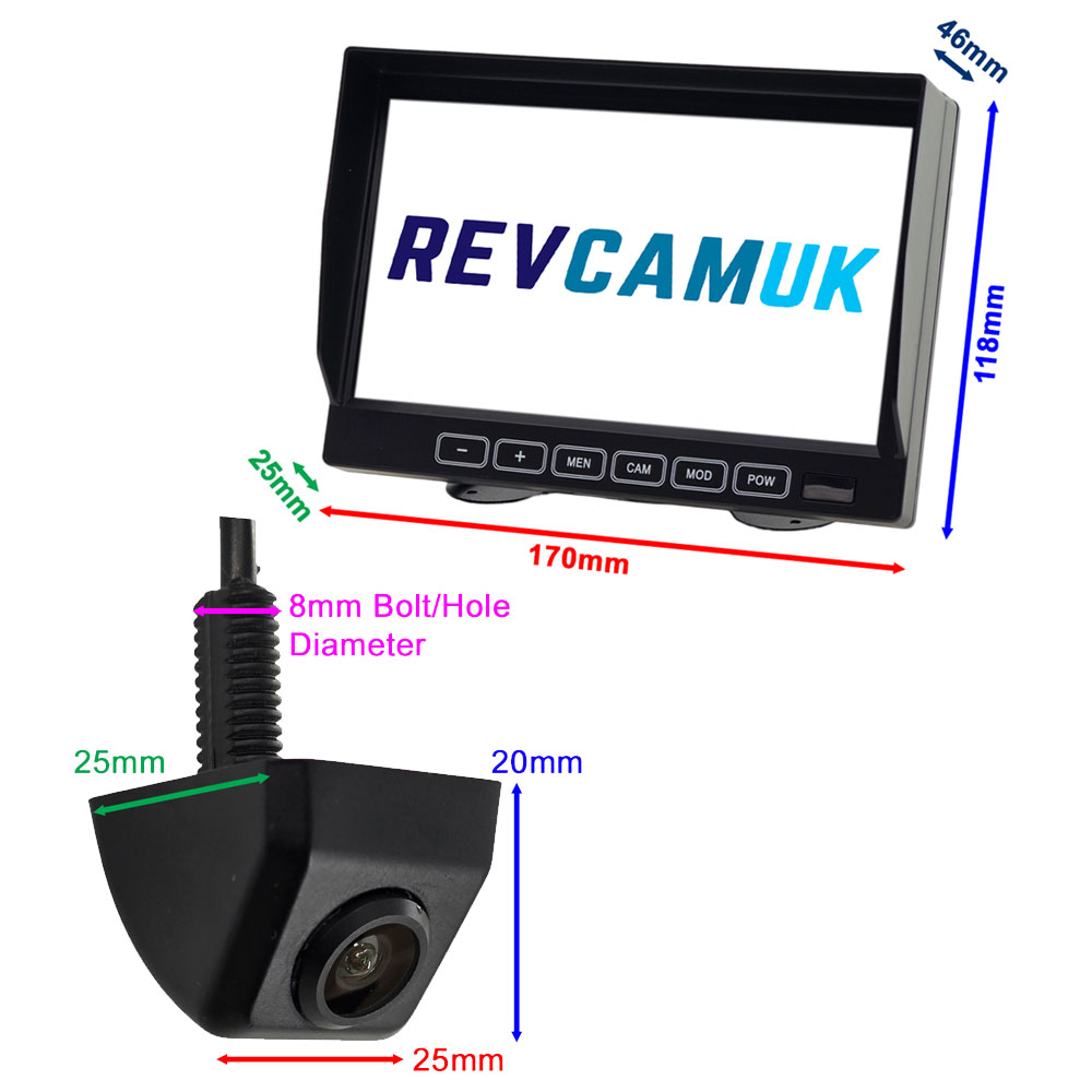 Dimensions of Reversing Camera Kit for Numberplate