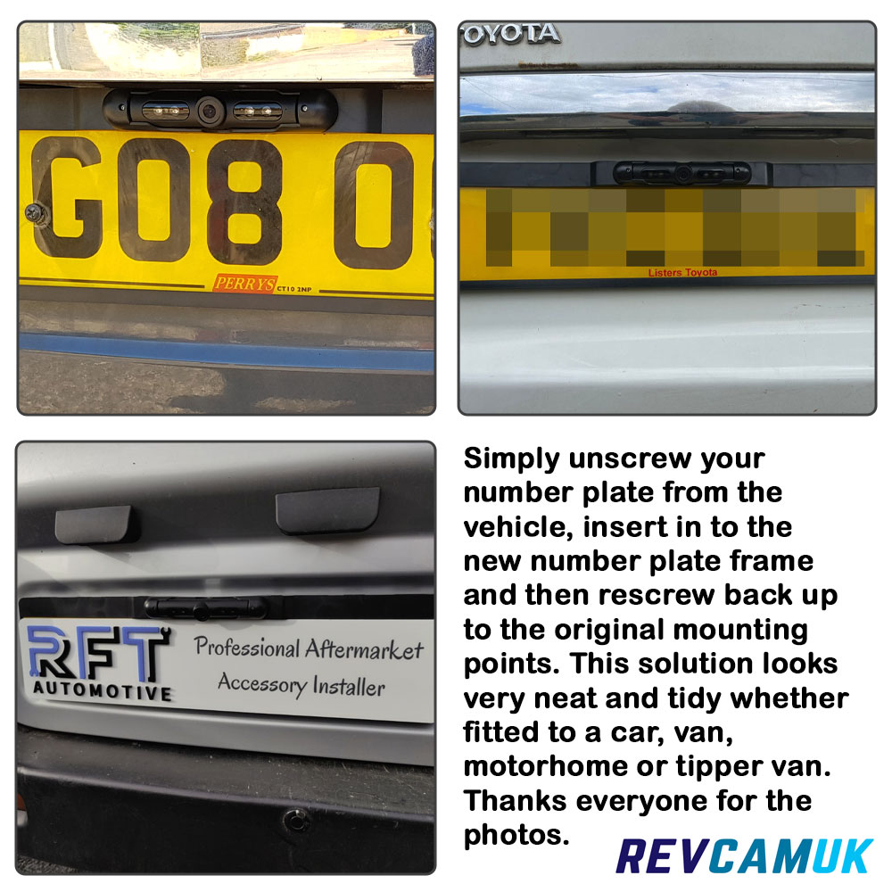 Fitment Numberplate Frame Reversing Camera