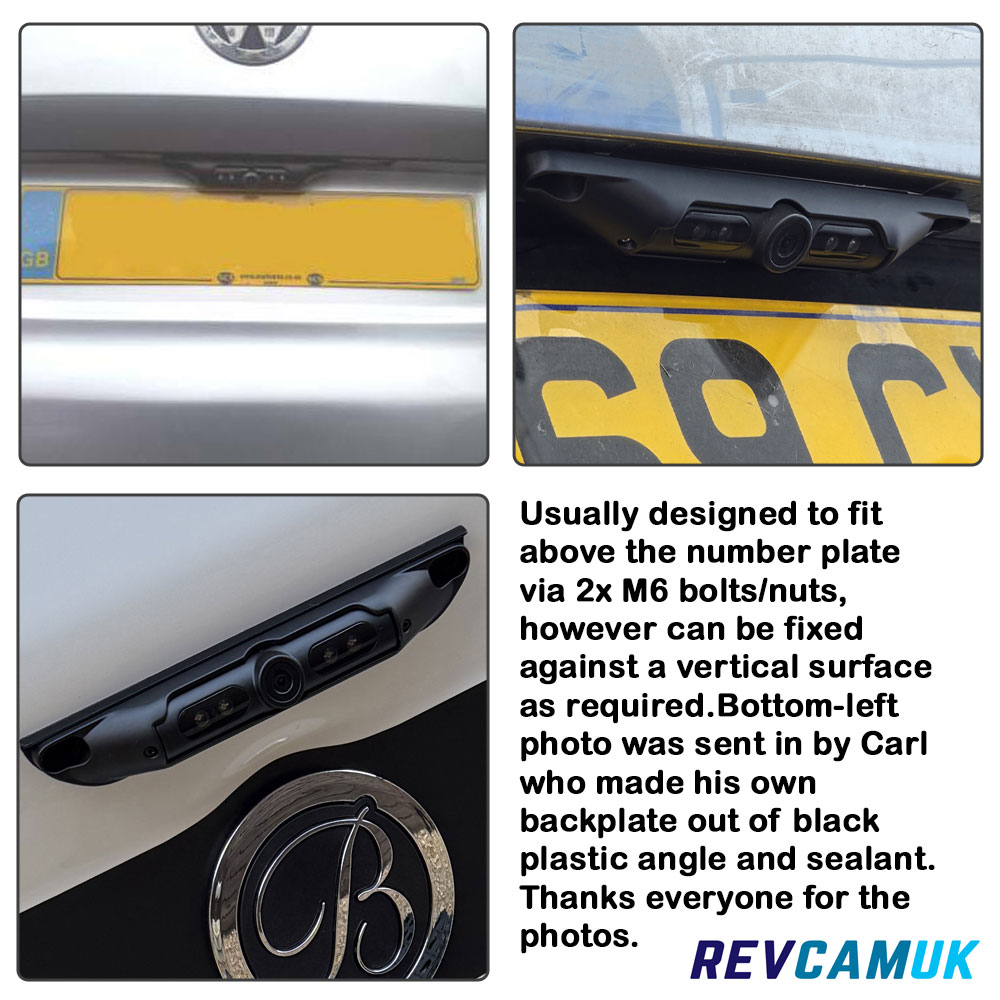 Numberplate reverse camera fitted to cars, vans, motorhomes