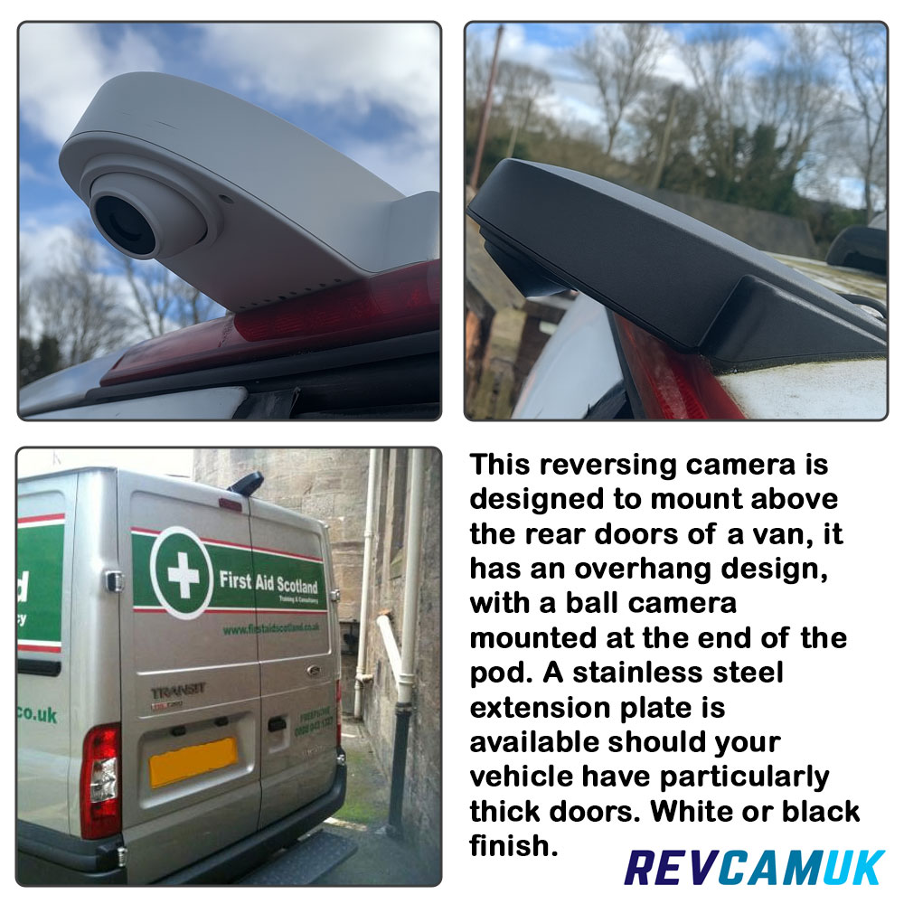 Roof mount reversing cameras fitted images to van