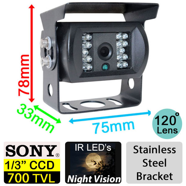 CAM022 Black Bracket Reversing Camera Dimensions / Spec