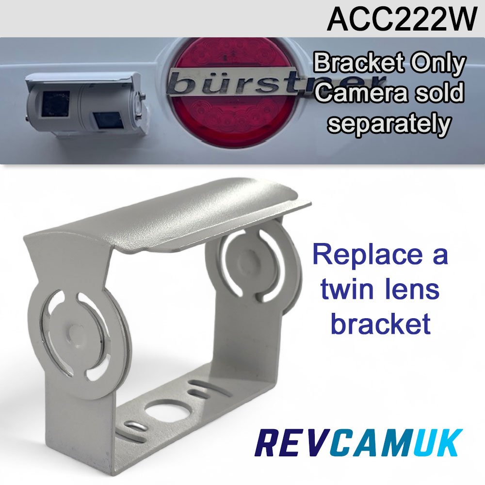 White Painted Stainless Steel Bracket to fit the twin lens camera | ACC222W