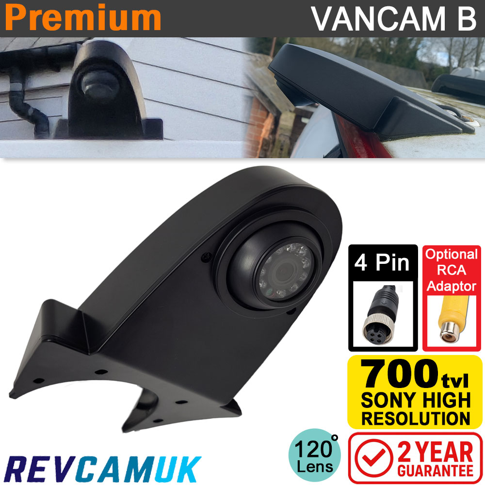 Black Roof / Overhang Reversing Camera | Sony CCD | 4 pin connector | VANCAMB