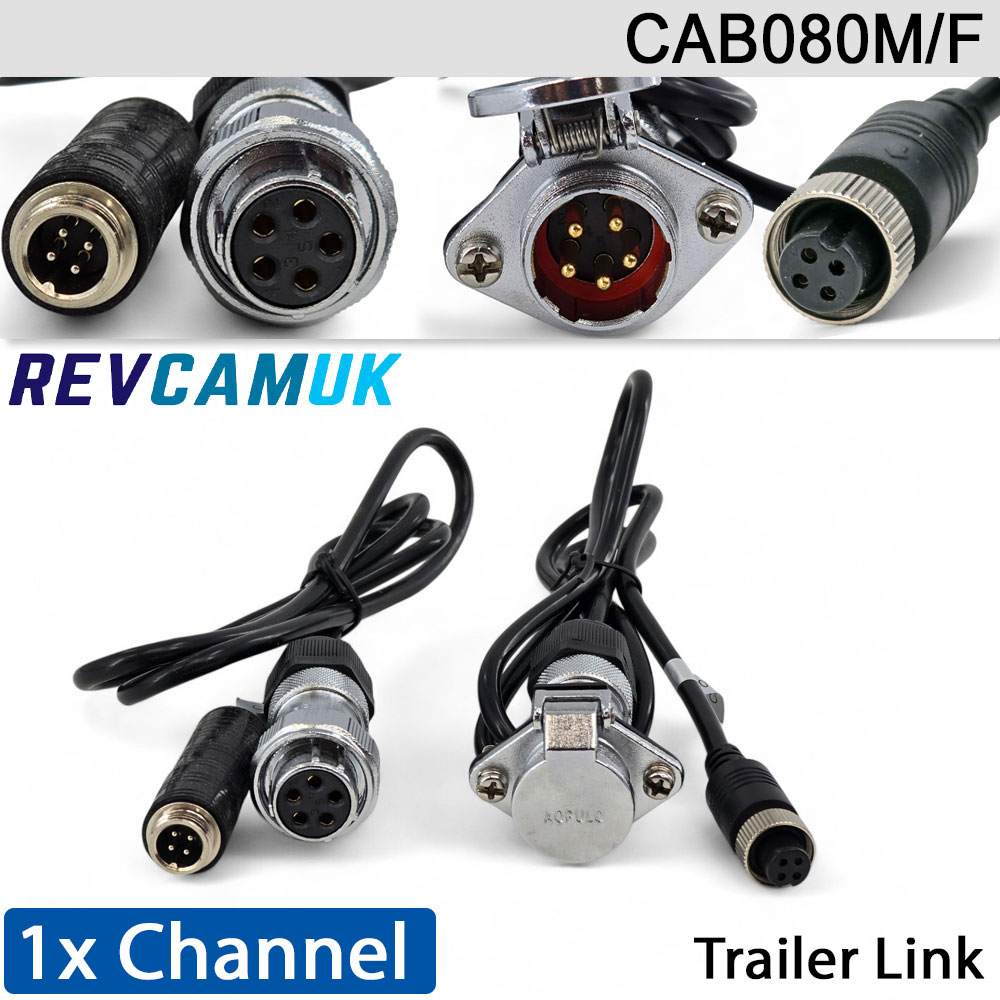 1 Channel Simple Trailer connector for reversing cameras | CAB080M/F