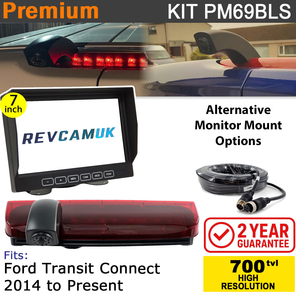 Ford Transit Connect Brake Light Reversing Camera kit with 7
