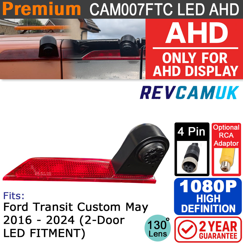 Ford Transit Custom Brake Light Reversing Camera 1080P AHD (LED Type) | CAM007FTC LED AHD