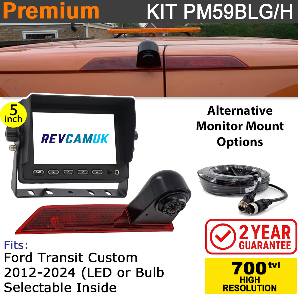 Ford Transit Custom (2012-05/2016) (Bulb Version) Brake Light Reversing Camera kit with 5