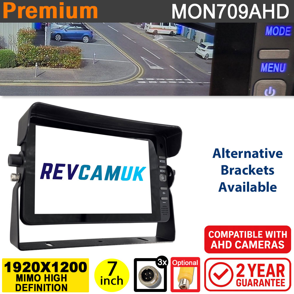 1920*1200 Full HD Monitor with MIMO Display for AHD Reversing Cameras - 3 Channel | MON709AHD
