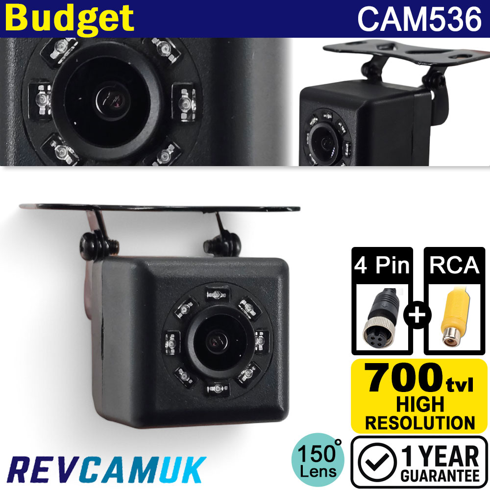 Compact Reverse Camera with Night Vision - 4-Pin & RCA - Clearance