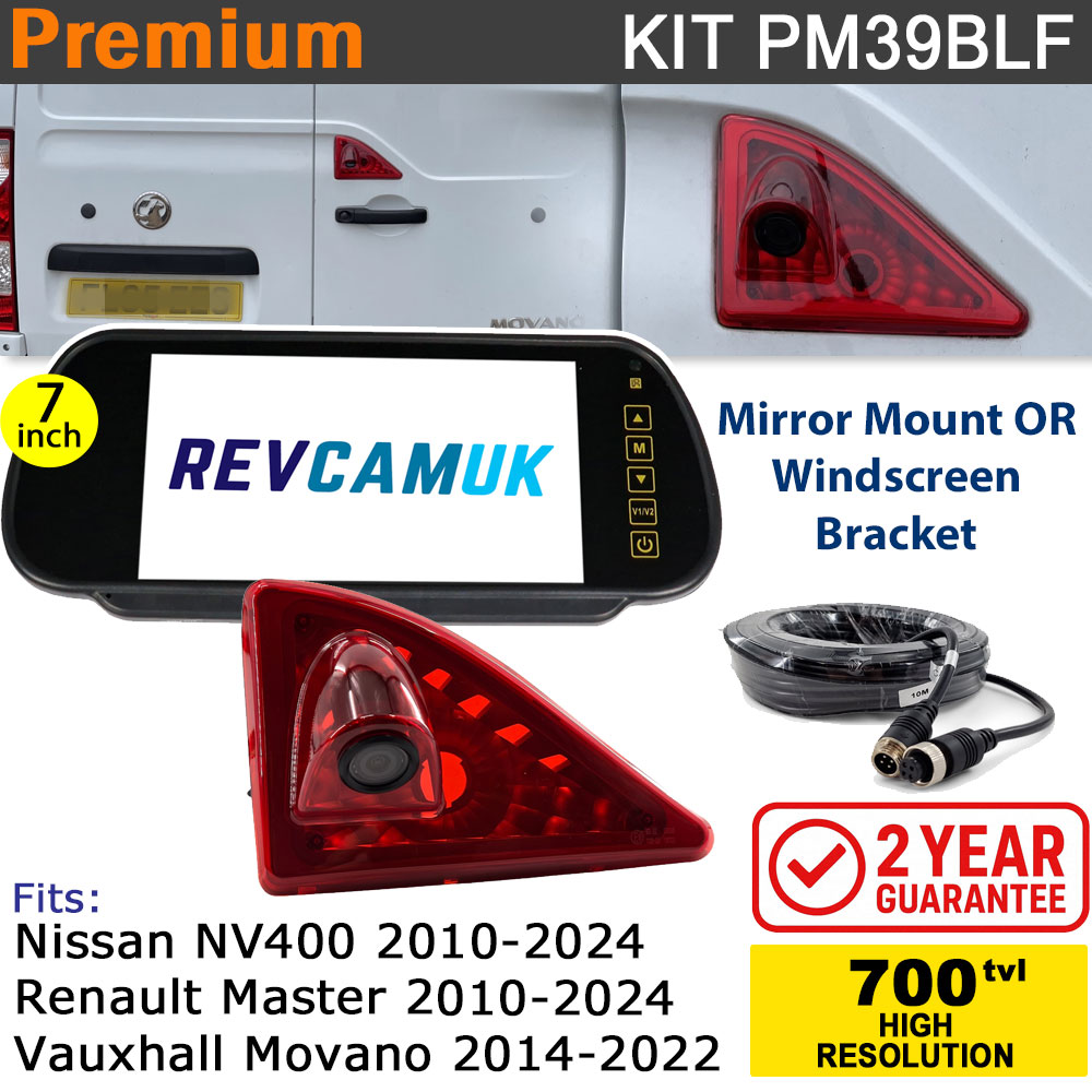 Renault Master / Vauxhall Movano / Nissan NV400 (2010+) Brake Light Reversing Camera kit with 7
