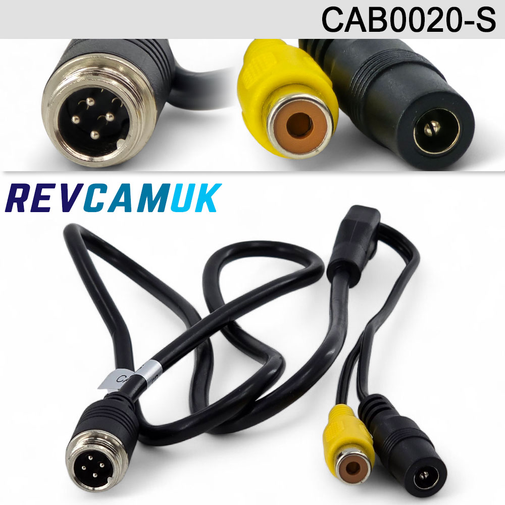 4 Pin (Male) to female RCA/Phono reverse camera adaptor cable | CAB0020-S
