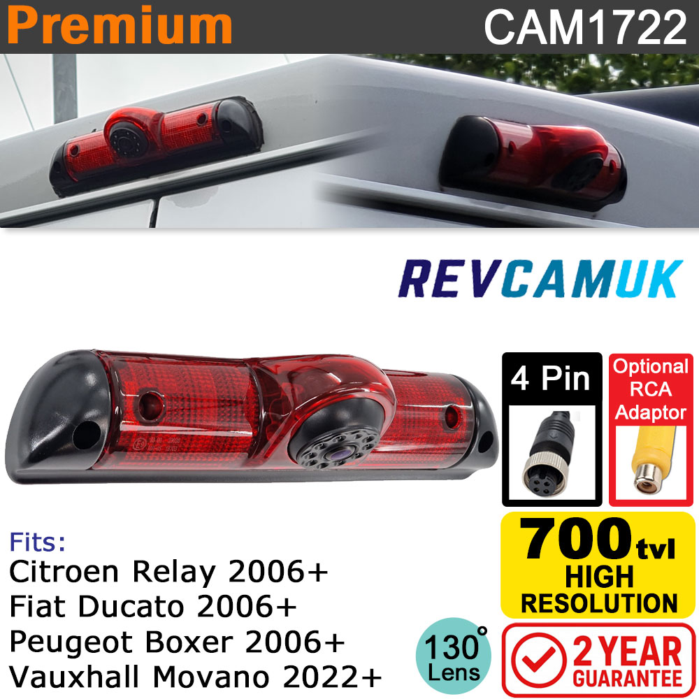 Fiat Ducato, Citroen Relay, Peugeot Boxer, Vauxhall Movano brake light reversing camera - slimline version | CAM1722