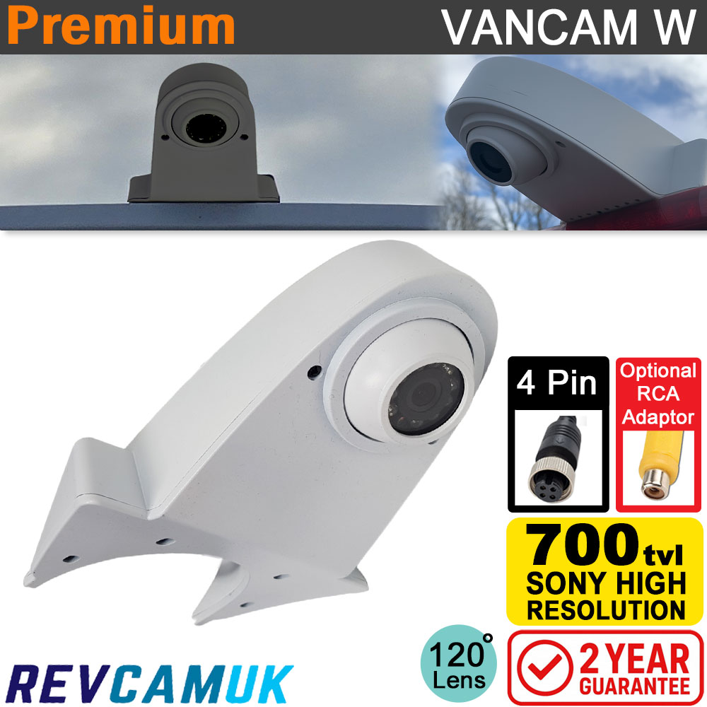 White Roof / Overhang Reversing Camera | Sony CCD | 4 pin connector | VANCAMW