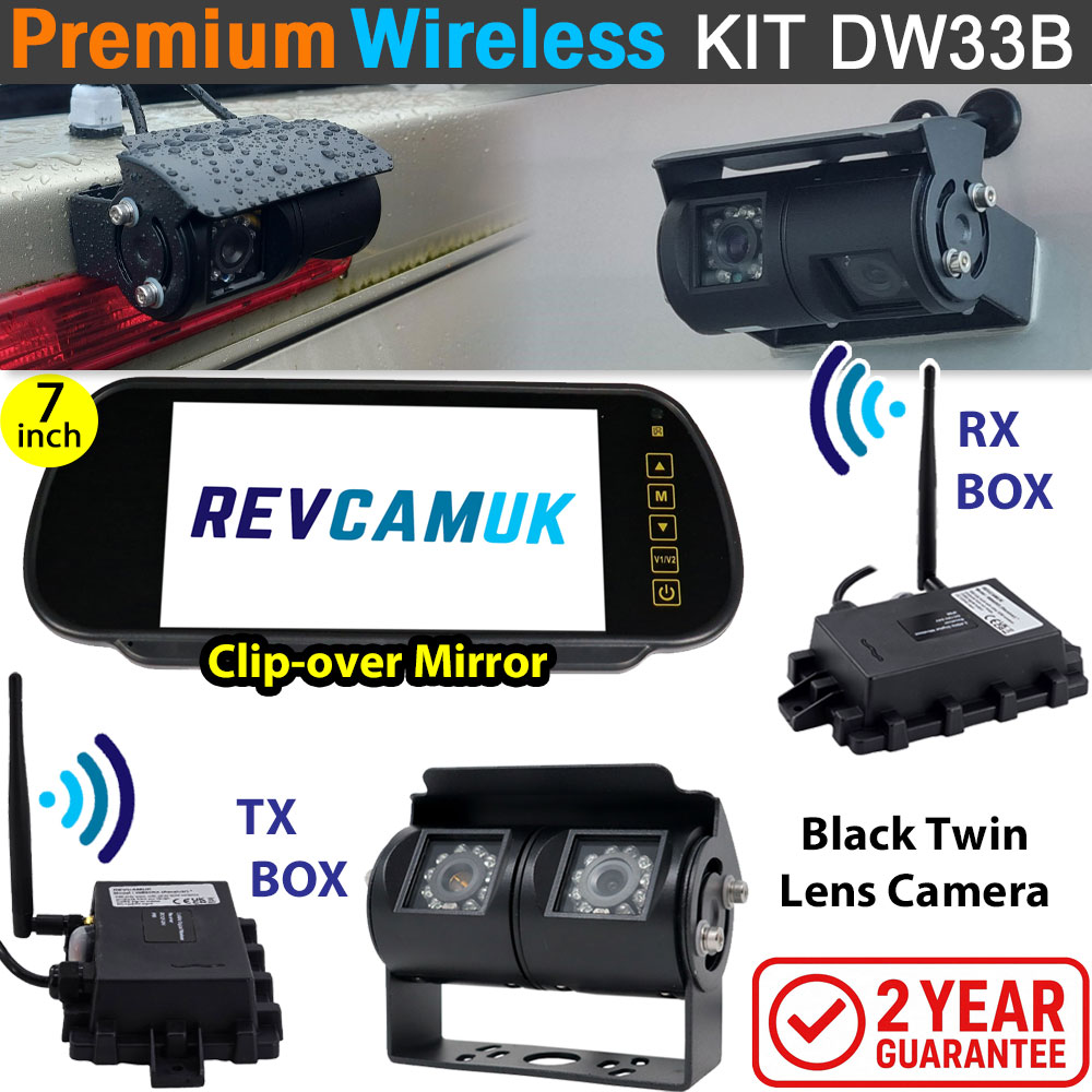 Sony CCD Black Bracket Wireless Twin Lens Reversing and Rear View Camera with 7
