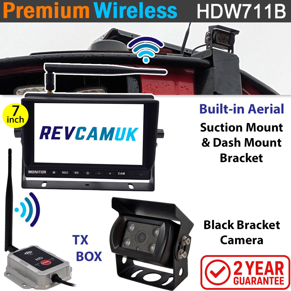 Black Sony 1080P AHD High Definition Wireless Reversing Camera Kit with 7