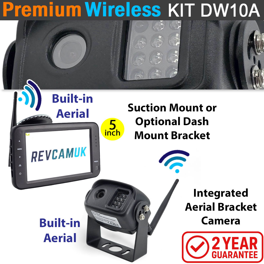 Sharp CCD Black Bracket Wireless Reverse Camera Kit with 5