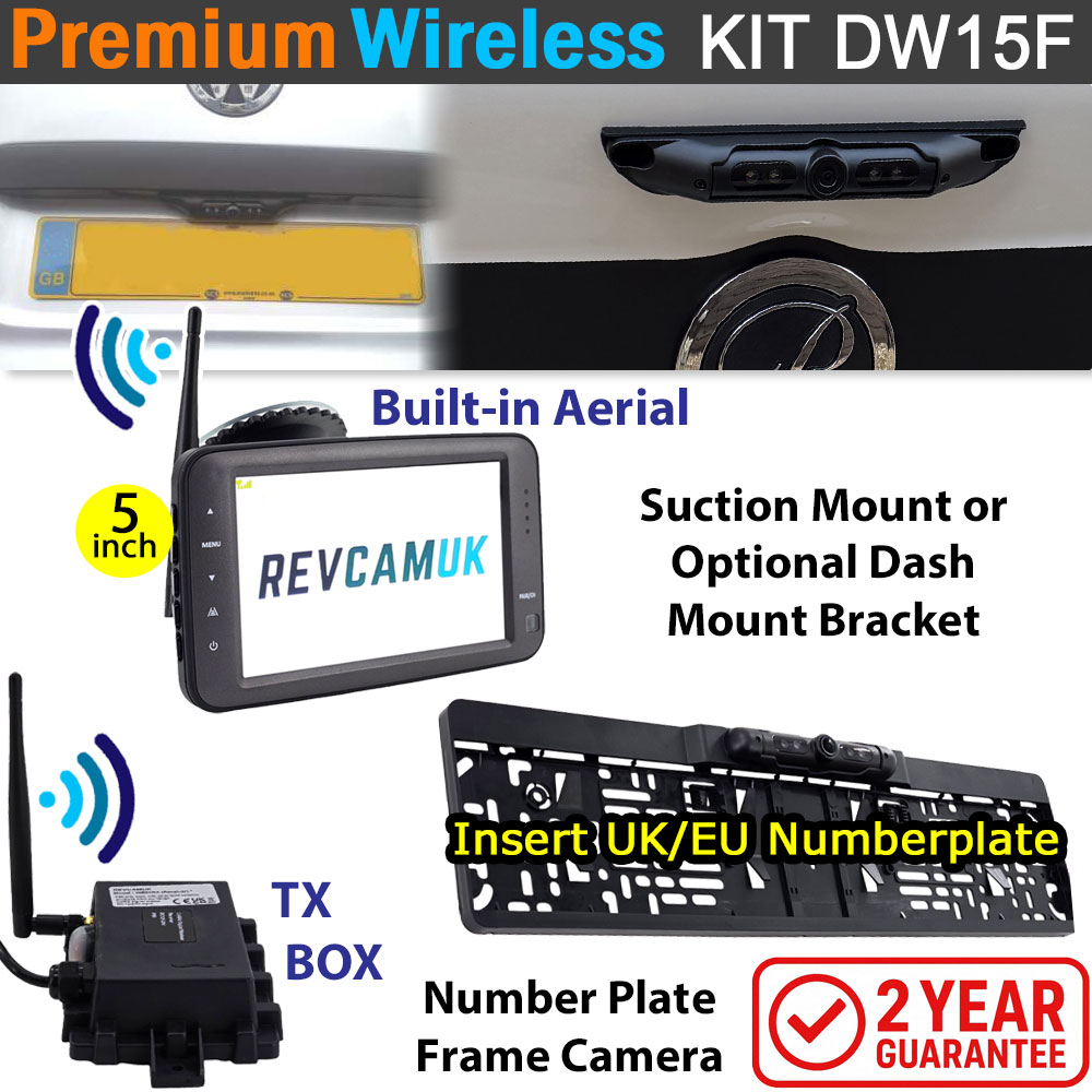 Number Plate Frame Wireless Parking Camera Kit with 5