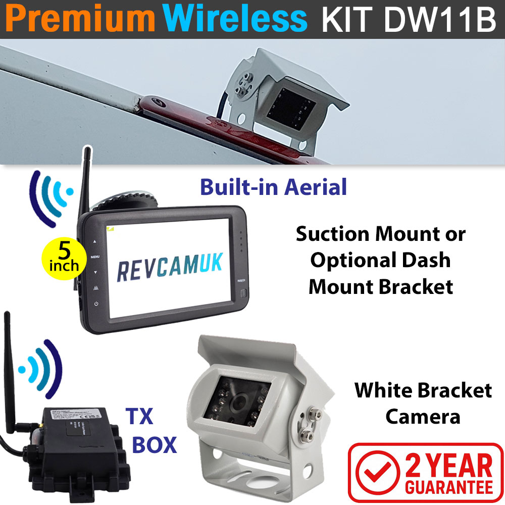 Sony CCD White Bracket Wireless Reverse / Rear View Camera with 5
