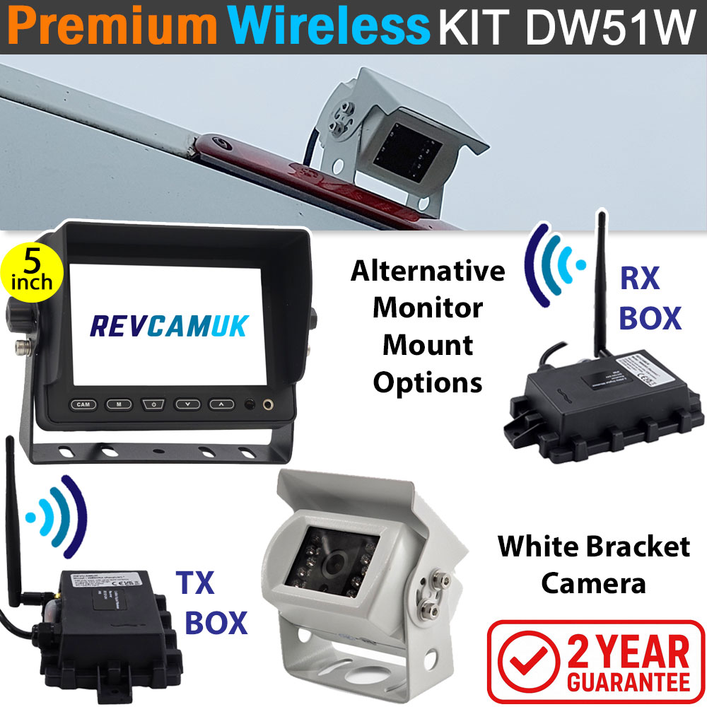 Sony CCD White Bracket Wireless Reverse / Rear View Camera with 5