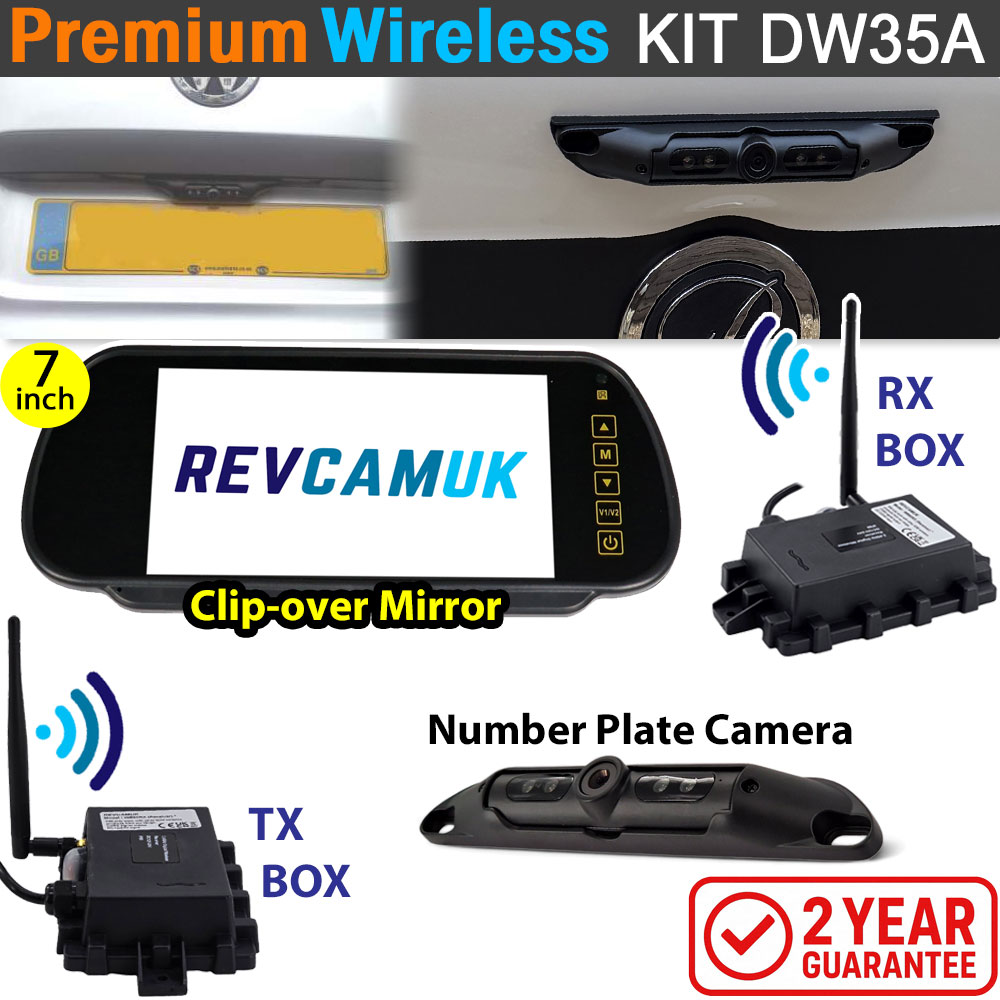 Number Plate Wireless Reverse Camera Kit with 7