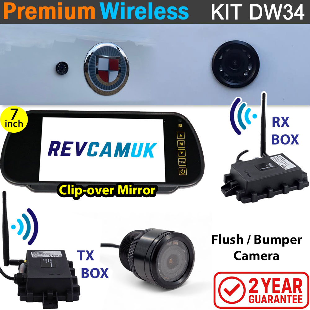 Sony CCD Bullet/Flush/Bumper Wireless Parking Camera Kit with 7