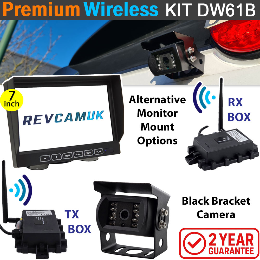 Sony CCD Black Bracket Wireless Reverse / Rear View Camera with 7