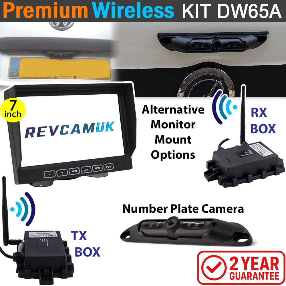 Number Plate Wireless Reverse Camera Kit with 7