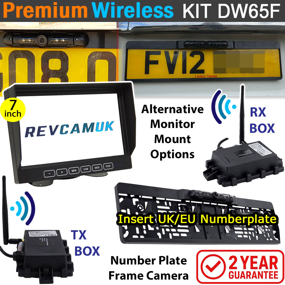Number Plate Frame Wireless Parking Camera Kit with 7