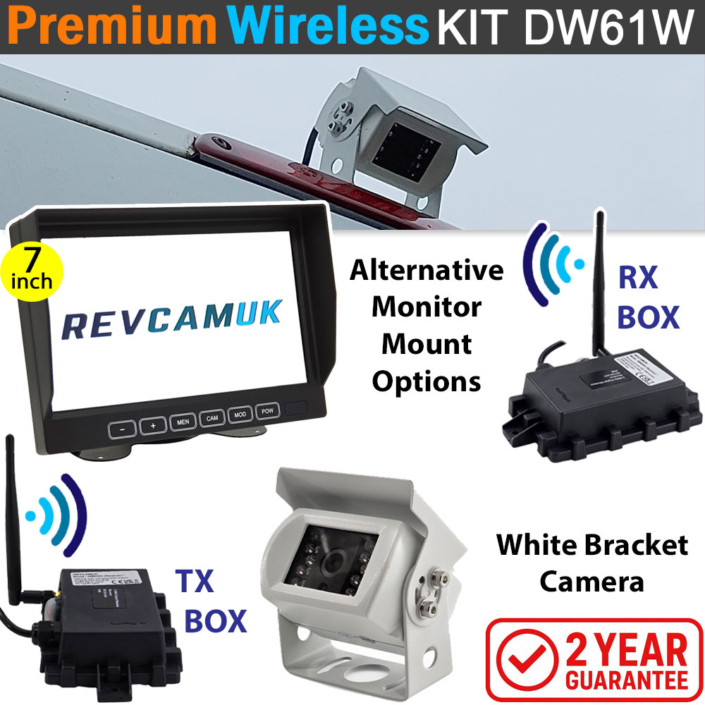 Sony CCD White Bracket Wireless Reverse / Rear View Camera with 7