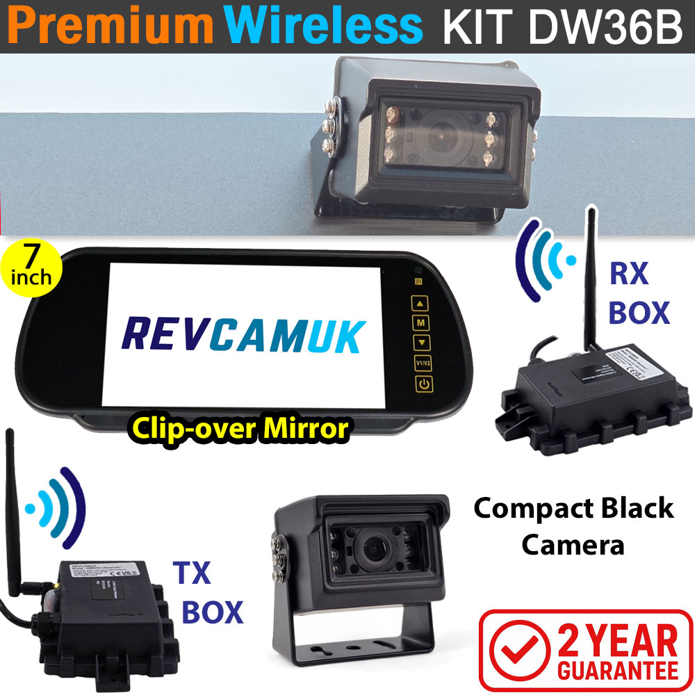 Sony CCD Compact Black Bracket Wireless Reversing Camera Kit with 7