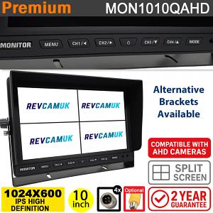 10" split screen monitor (Quad) display for AHD reversing camera / side cameras | MON1010QAHD 10" split screen monitor (Quad) display for AHD reversing camera / side cameras | MON1010QAHD