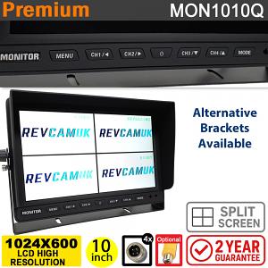 10" Split Screen Monitor (Quad) for reversing cameras - 4x 4 pin inputs (popular for agricultural use and large vehicles) | MON1010Q 10" Split Screen Monitor (Quad) for reversing cameras - 4x 4 pin inputs (popular for agricultural use and large vehicles) | MON1010Q