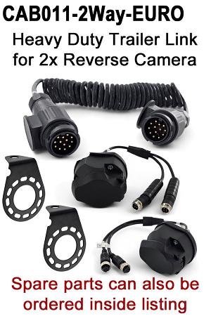 2 Channel Heavy Duty 13 pin EURO connector Suzie Trailer Link for reverse/side cameras | CAB011-2way EURO 2 Channel Heavy Duty 13 pin EURO connector Suzie Trailer Link for reverse/side cameras | CAB011-2way EURO