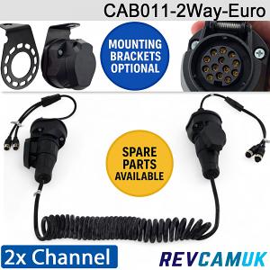 2 Channel Heavy Duty 13 pin EURO connector Suzie Trailer Link for reverse/side cameras | CAB011-2way EURO 2 Channel Heavy Duty 13 pin EURO connector Suzie Trailer Link for reverse/side cameras | CAB011-2way EURO