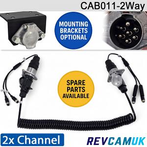 2 Channel Heavy Duty lift flap connector Suzie Trailer Link for reverse/side cameras | CAB011-2way 2 Channel Heavy Duty lift flap connector Suzie Trailer Link for reverse/side cameras | CAB011-2way