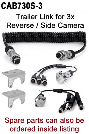 3 Channel Suzie Trailer Link for reverse/side cameras - 0.3M + Coil + 0.3M | CAB730S-3 3 Channel Suzie Trailer Link for reverse/side cameras - 0.3M + Coil + 0.3M | CAB730S-3