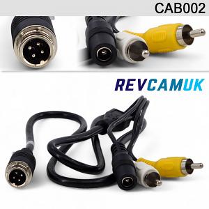 4 Pin (Male) to RCA/Phono/Audio reverse camera adaptor cable | CAB002