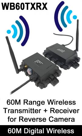 Digital Wireless Reversing Camera Bridge | Transmitter (TX) and Receiver (RX) | 60M Range | WB60TXRX Digital Wireless Reversing Camera Bridge | Transmitter (TX) and Receiver (RX) | 60M Range | WB60TXRX