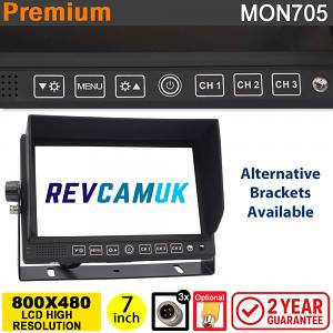 7" Monitor display for reversing cameras - 3x 4 pin inputs | MON705 7" Monitor display for reversing cameras - 3x 4 pin inputs | MON705